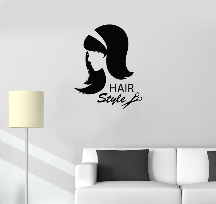 Vinyl Decal Hair Style Woman Beauty Salon Barbershop Stylist Wall Stickers Unique Gift (ig096)