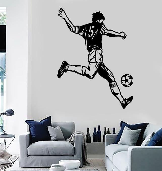 Wall Stickers Vinyl Decal Sports Soccer Ball Player (ig1022 ...