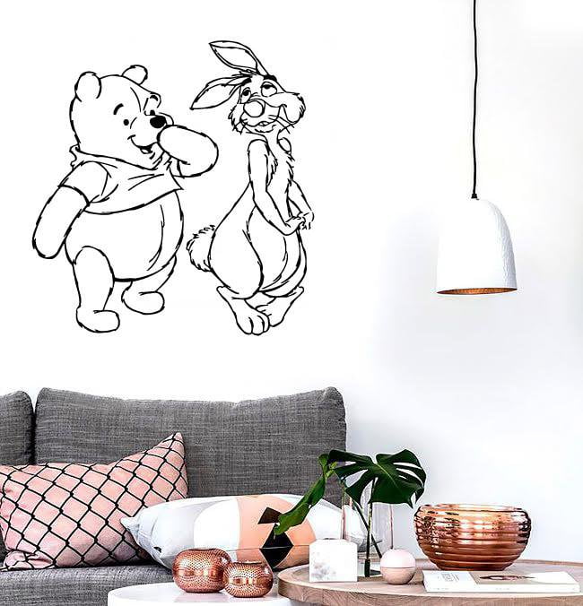Autocollants muraux en vinyle Winnie l'ourson dessin animé animal chambre d'enfant (ig1045)