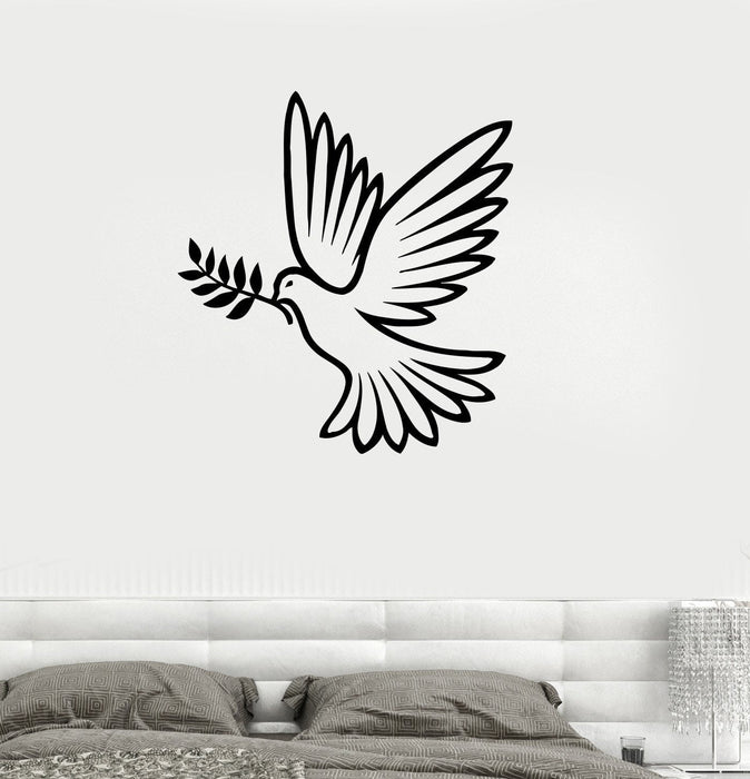 Vinyl Decal Dove of Peace Pacifism Bird Living Room Decor Wall Sticker Mural Unique Gift (ig115)