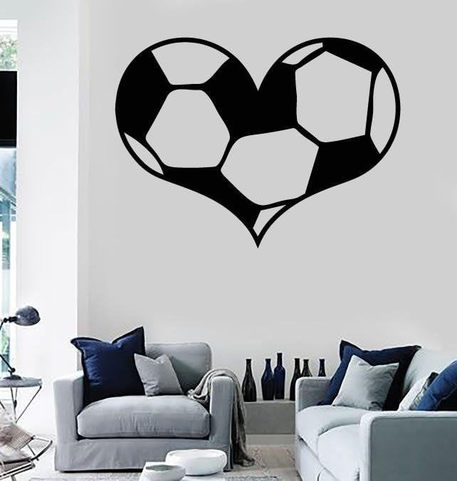 Vinyl Wall Decal Soccer Ball Sports Fans Love Stickers Mural Unique Gift (ig1314)