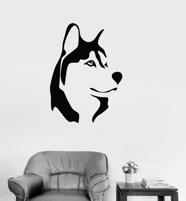 Vinyl Decal Husky Dog Animal Kids Room Man Cave Decor Wall Stickers Unique Gift (ig132)