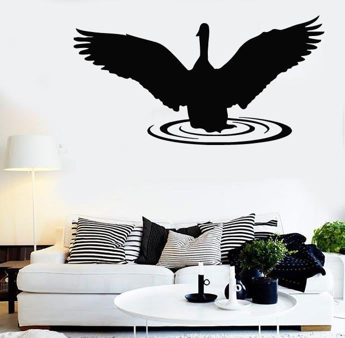 Наклейки на стену Виниловая наклейка Лебедь для ванной комнаты Животное Птица ig1483