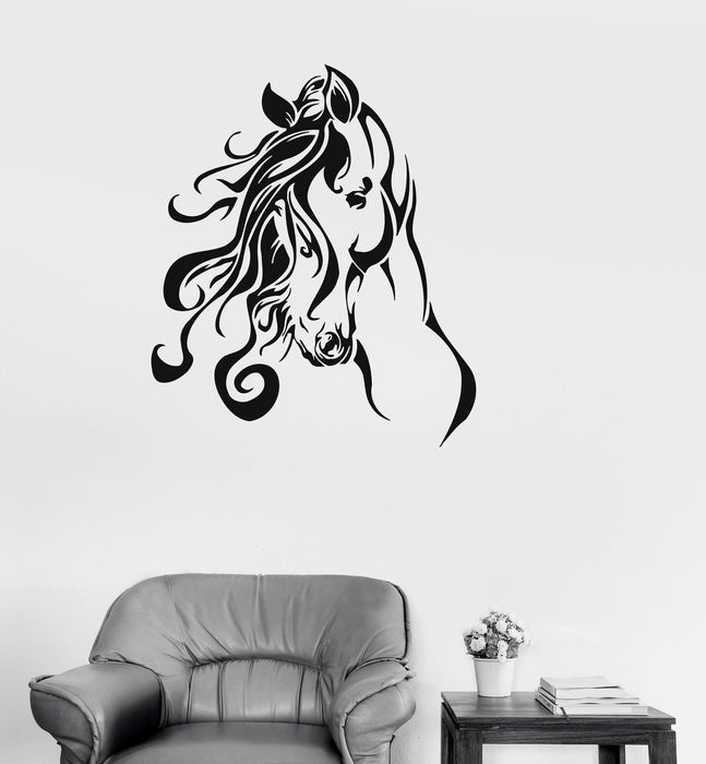 Vinyl Decal Horse Beautiful Animals Living Room Decor Wall Stickers Unique Gift (ig148)