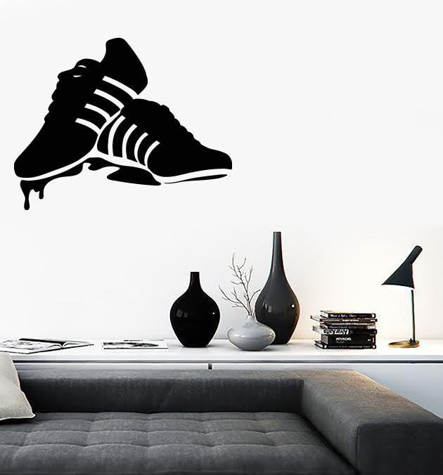 Наклейки на стену Виниловая наклейка Молодежная обувь Спортивные кроссовки Уникальный подарок ig1528