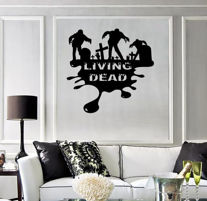 Wall Stickers Vinyl Decal Zombie Living Dead Horror Mystery Cemetery Unique Gift ig1673