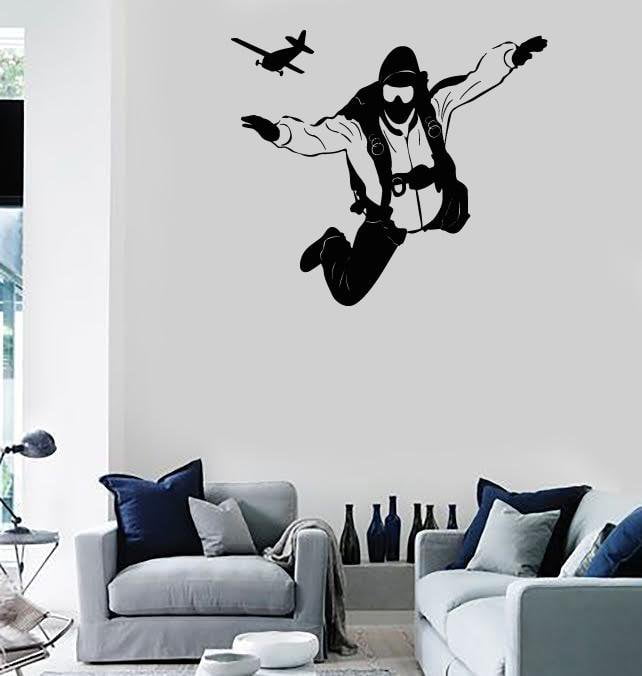 Wall Stickers Vinyl Decal Skydiving Extreme Sports Room Decor Unique Gift (ig1757)