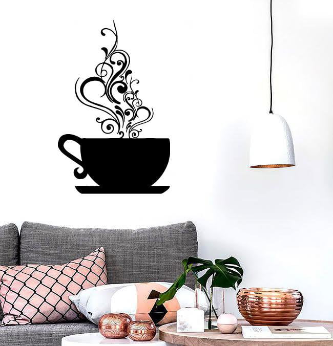 Vinyl Decal Coffee Cup Cafe Tea Kitchen Decor Wall Stickers Mural Unique Gift (ig188)