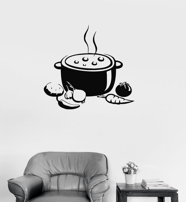 Vinyl Decal Kitchen Chef Soup Cooking Restaurant Wall Sticker Mural Unique Gift (ig200)