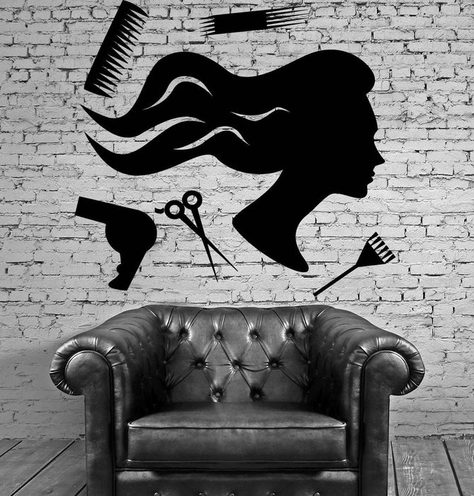 Beauty Salon Barber Tools Hair Hairdresser Wall Stickers Vinyl Decal Unique Gift (ig2114)