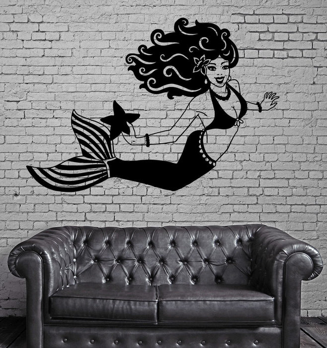 Mermaid Fantasy Marine Teen Girl Room Bathroom Wall Sticker Vinyl Decal Unique Gift (ig2117)
