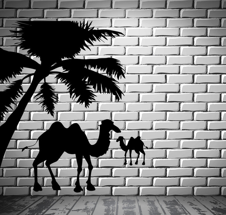 Palm Vinyl Decal Camel Desert Bedouin Animal Wall Stickers Unique Gift (ig2326)