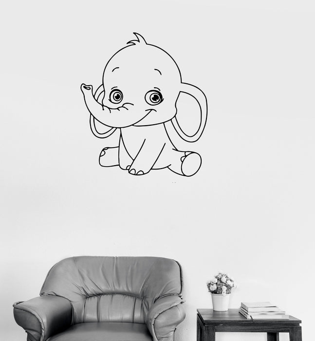 Vinyl Decal Baby Elephant Cute Animal Children Room Wall Sticker Unique Gift (ig232)