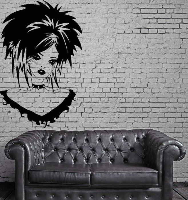 Teen Girl Vinyl Decal Gothic Sexy Beautiful Hairstyle Wall Stickers Unique Gift (ig2341)