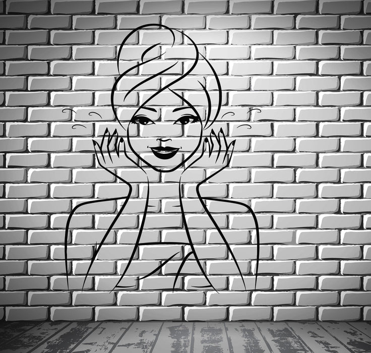 Oriental Girl Vinyl Decal Hot Sexy Bathroom Wash Water Wall Stickers Unique Gift (ig2343)