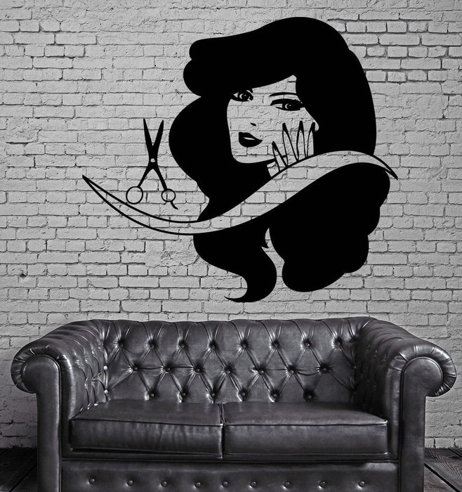 Vinyl Decal Hairdresser Wall Stickers Beauty Salon Sexy Girl Barber Hair Unique Gift (ig2384)