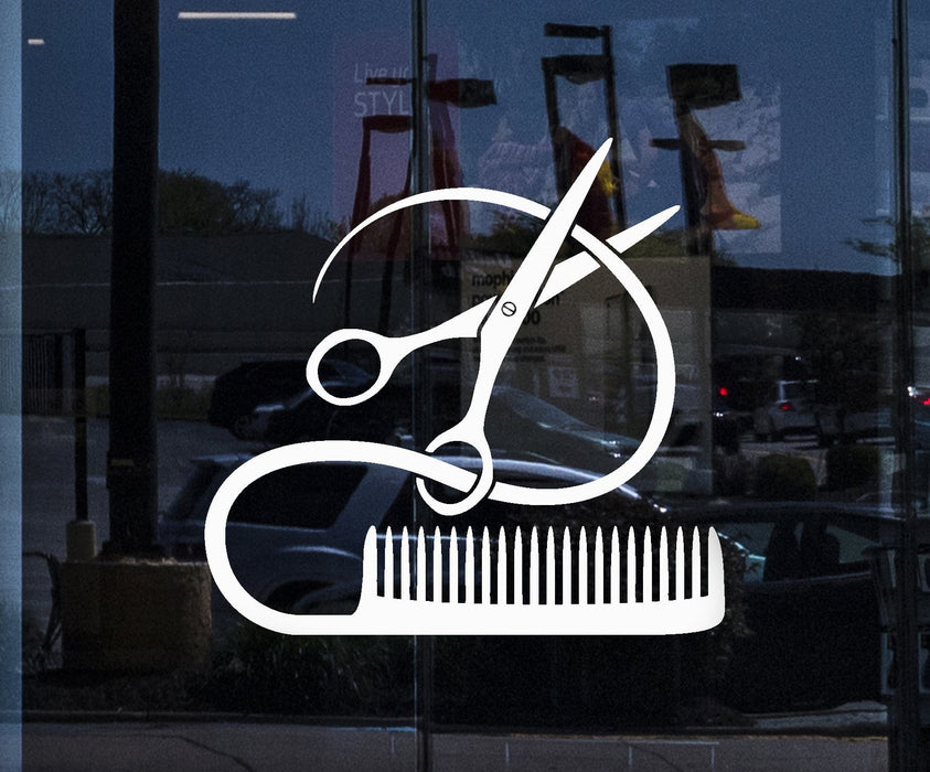 Window and Wall Decal Barber Tools Sticker Hairstyle Hair Stylist Hair Salon Beauty Decor Unique Gift ig2387w