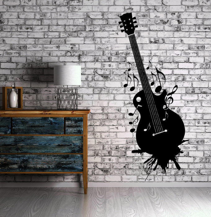 Guitar Wall Stickers Music Musical Instrument Grunge Vinyl Decal Unique Gift (ig2405)