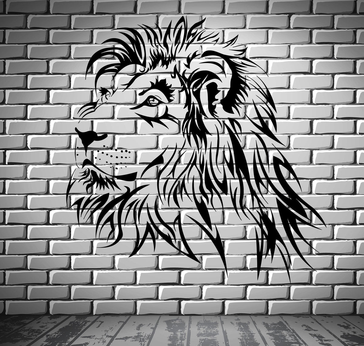 Lion Wall Decal Tribal Zoo Predator Animal Vinyl Stickers Art Mural Un ...