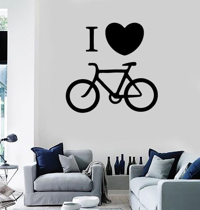 Vinyl Wall Decal Sport Bike Love Cycling Bicycle Stickers Unique Gift (ig256)