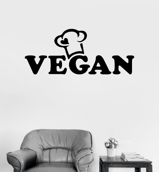 Vinyl Wall Decal Vegan Vegetarian Kitchen Decor Restaurant Stickers Unique Gift (ig2634)
