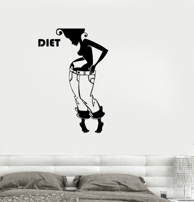 Vinyl Decal Diet Motivation Healthy Lifestyle Sport Woman Girl Room Wall Stickers Unique Gift (ig2648)