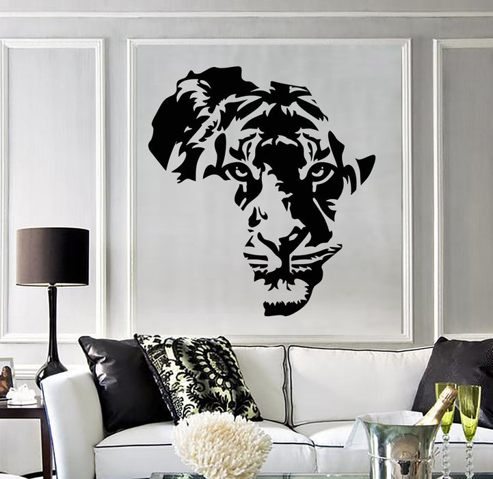 Vinyl Decal Tiger Animal Africa Map Kids Room Wall Stickers Decor Mural Unique Gift (ig2711)