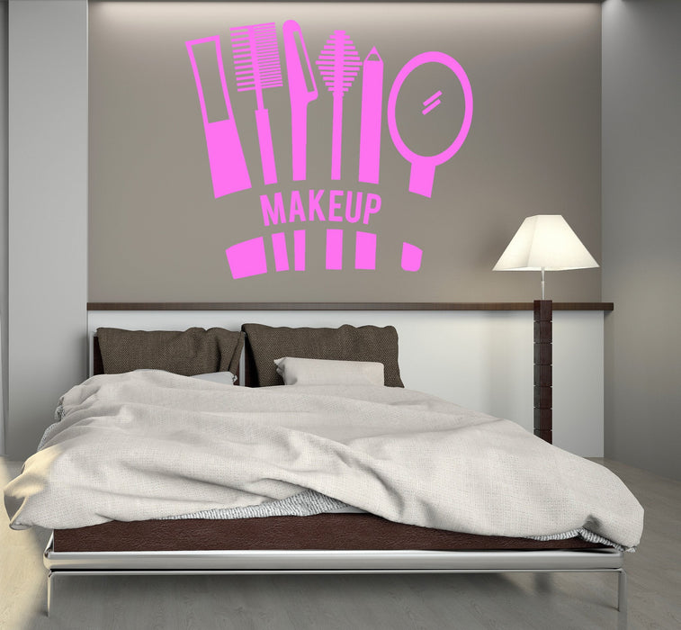Vinyl Decal Cosmetics Makeup Beauty Salon Woman Girl Room Wall Stickers Mural Unique Gift (ig2732)