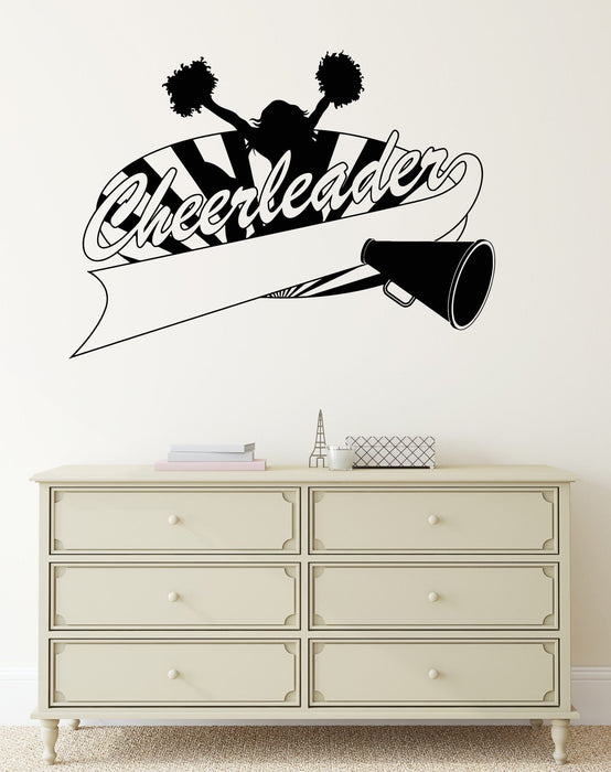 Vinyl Decal Cheerleaders Girl Sports Fan Club Wall Stickers Mural Unique Gift (ig2744)