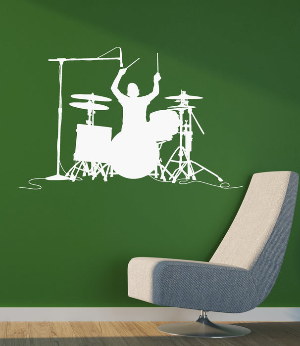 Vinyl Decal Drummer Drums Music Musician Musical Decor Wall Stickers Unique Gift (ig2764)
