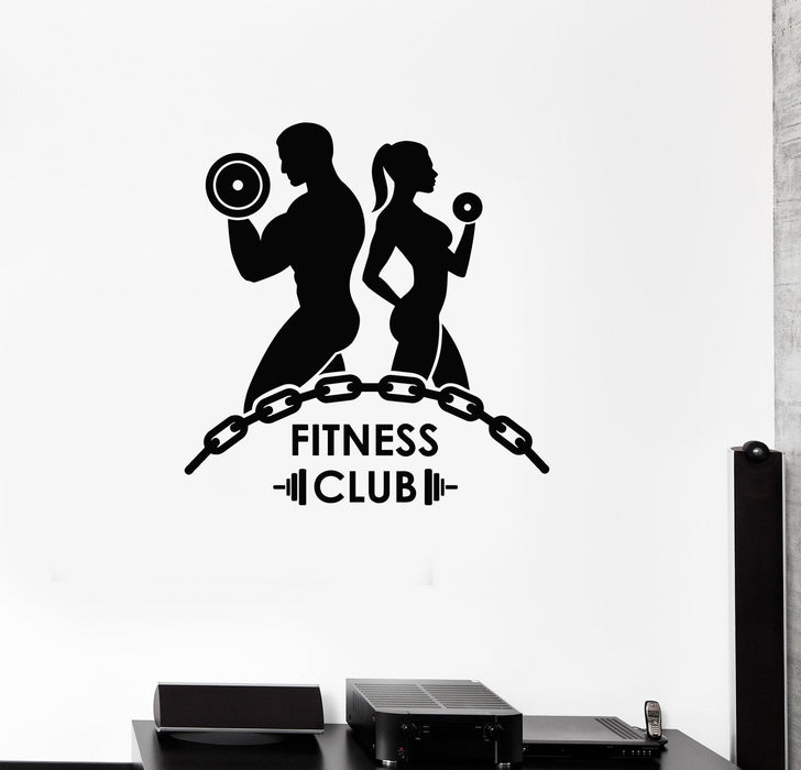 Vinyl Wall Decal Fitness Club Bodybuilding Gym Motivation Sports Mural (ig3248)