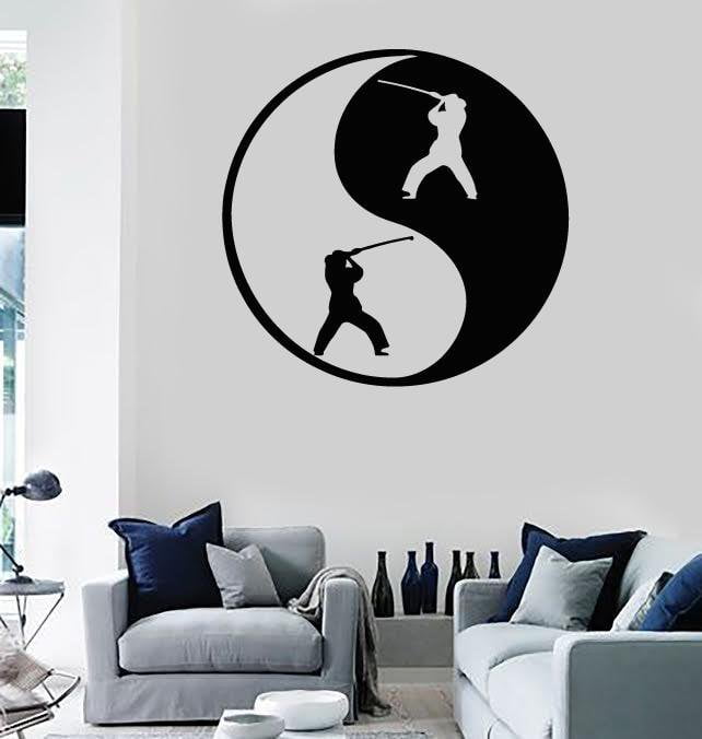 Wall Stickers Vinyl Decal Yin Yan Fight Eastern Philosophy Harmony Unique Gift (ig343)