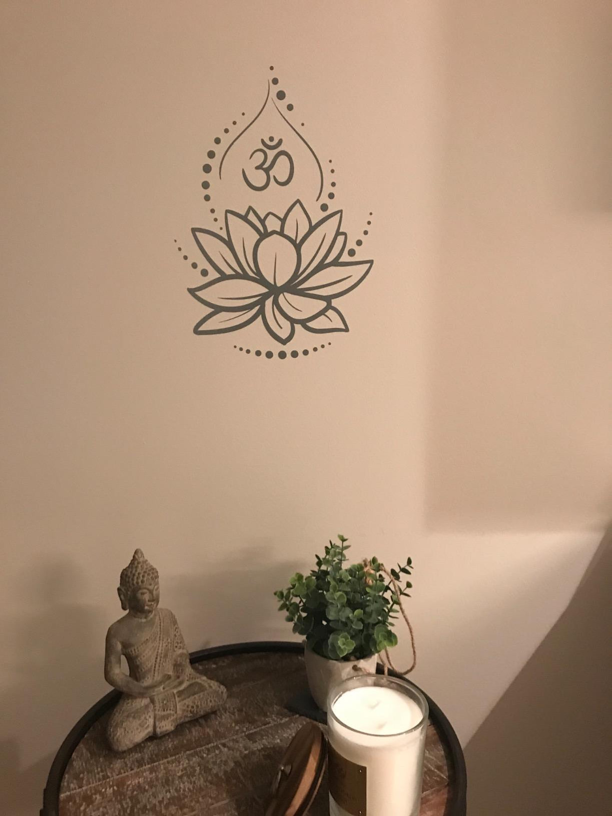 Lotus Flower Yoga Hinduism Hindu Om Meditation Symbol Wall Decal Stick ...