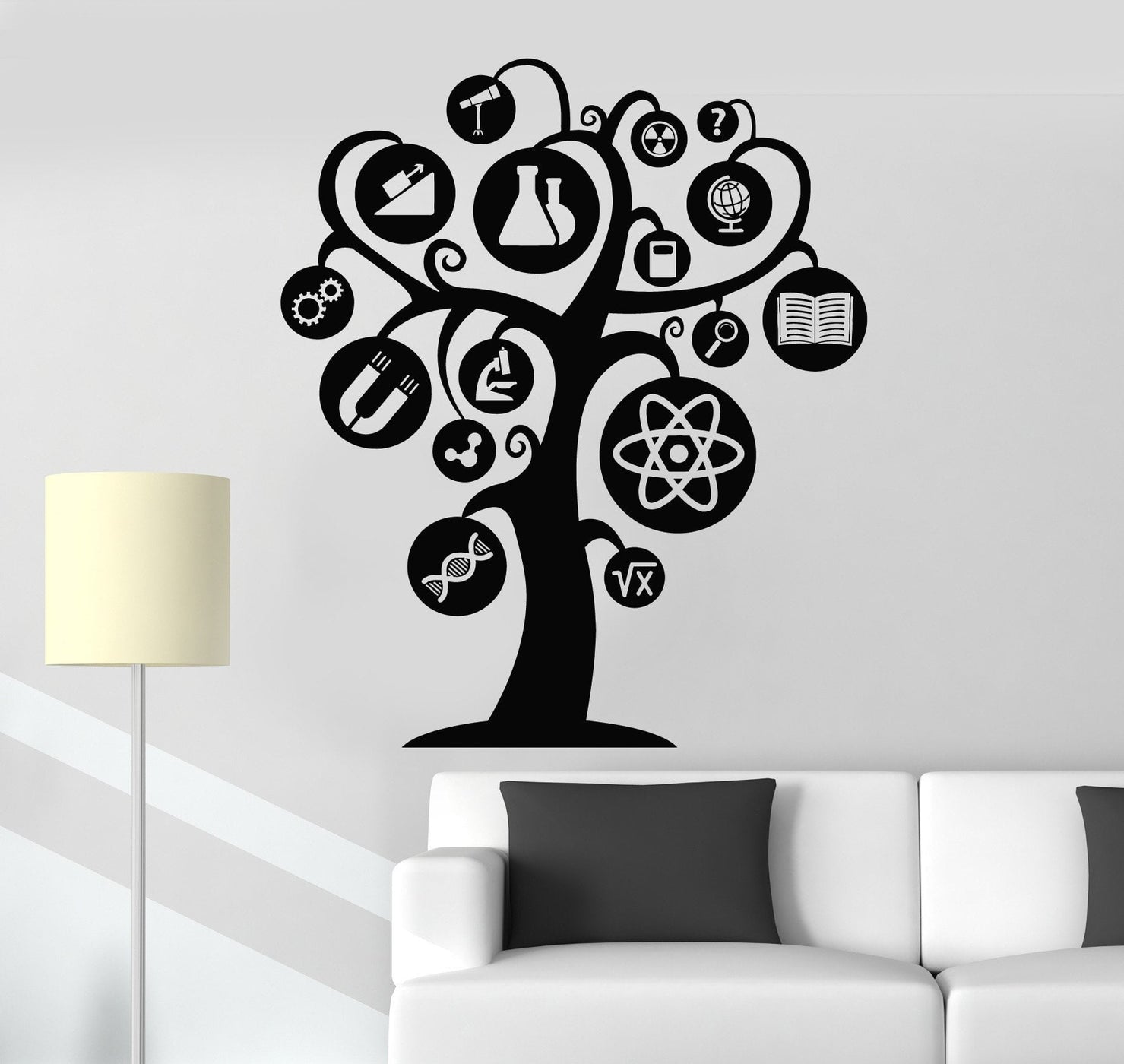 Vinyl Wall Decal Scientific Tree Science Lab School Scientist Stickers ...