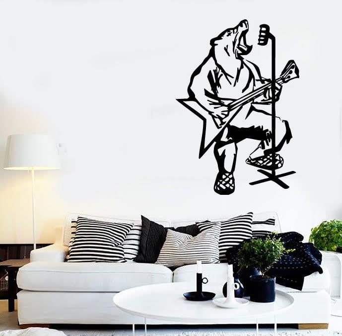 Wall Stickers Vinyl Decal Singing Bear Rock Music Microphone Unique Gift (ig499)