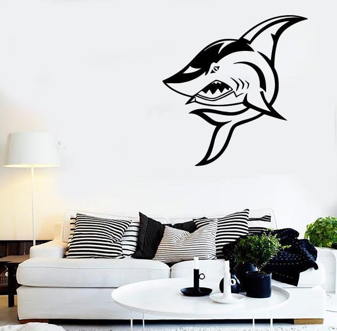 Наклейки на стену Виниловая наклейка Акула Морское животное Океан Декор комнаты Уникальный подарок (ig634)