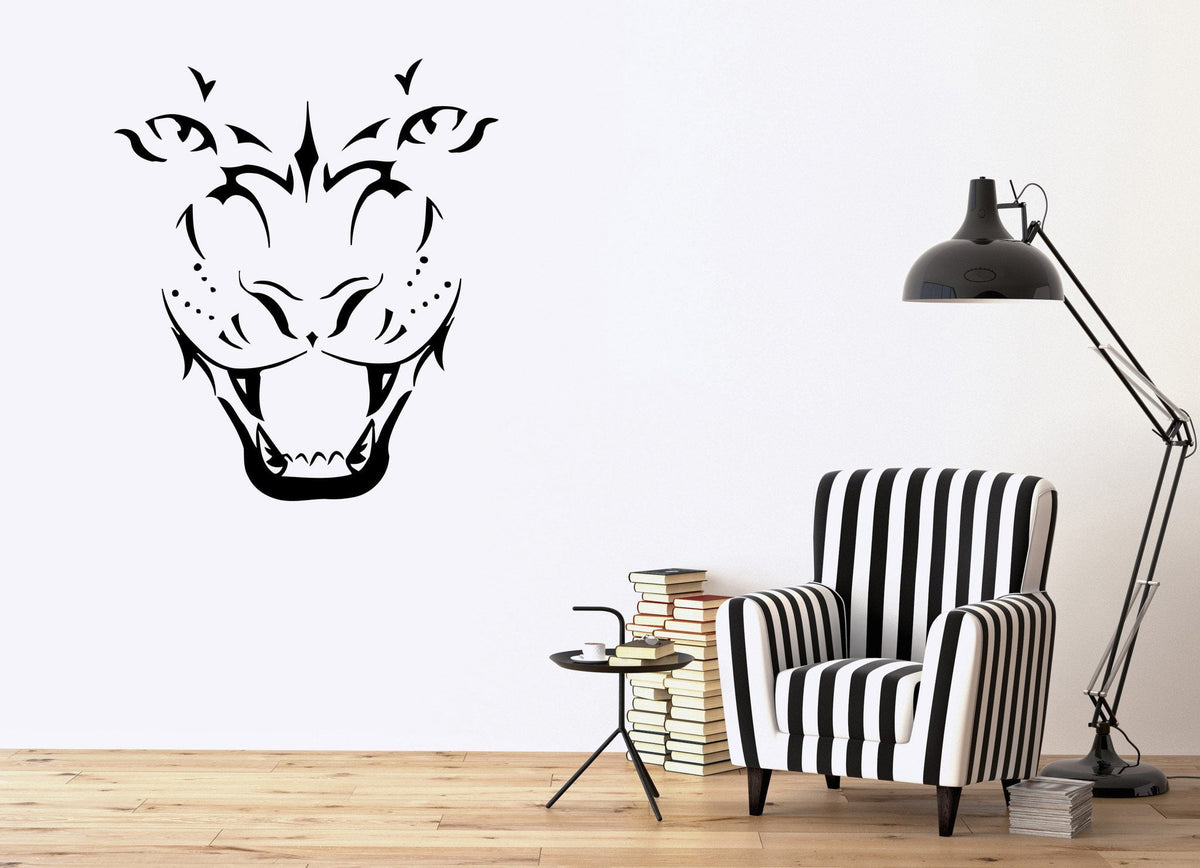 Tiger Wall Stickers Grin Animal Predator Tribal Vinyl Decal Unique Gif ...