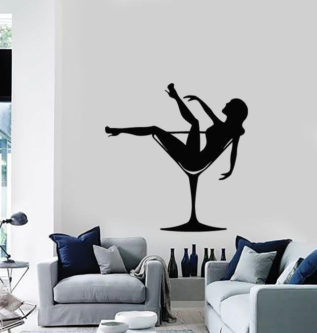 Wall Stickers Vinyl Decal Sexy Girl in Glasses Pin Up Party Striptease Unique Gift (ig673)