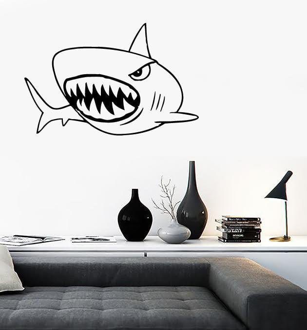 Wall Stickers Vinyl Decal Toothy Shark Predator Marine Bathroom Decor Unique Gift (ig762)