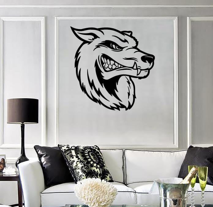 Wall Stickers Vinyl Decal Wolf Head Tribal Predator Hunting Trophy Unique Gift (ig765)