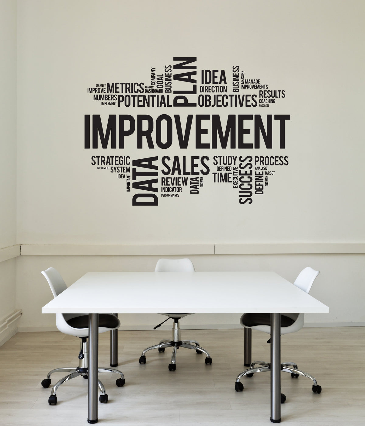 Vinyl Wall Decal Improvement Words Cloud Office Space Interior Art Sti ...