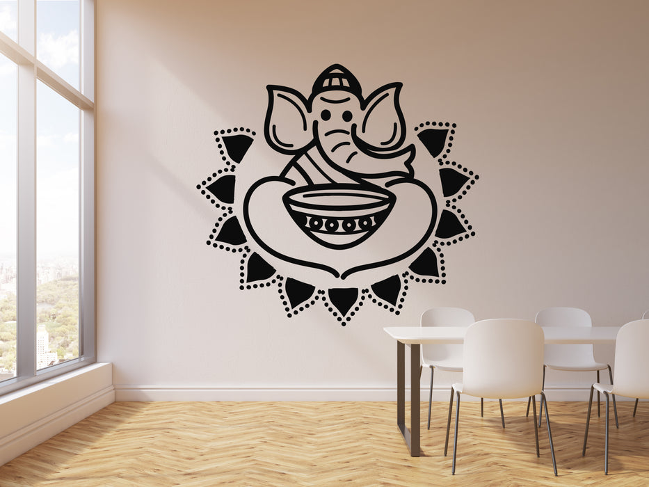 Vinyl Wall Decal India Indian Cuisine Hot Spicy Food Elephant Stickers Mural (g1857)