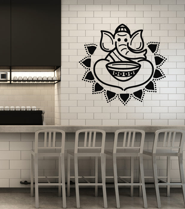 Vinyl Wall Decal India Indian Cuisine Hot Spicy Food Elephant Stickers Mural (g1857)