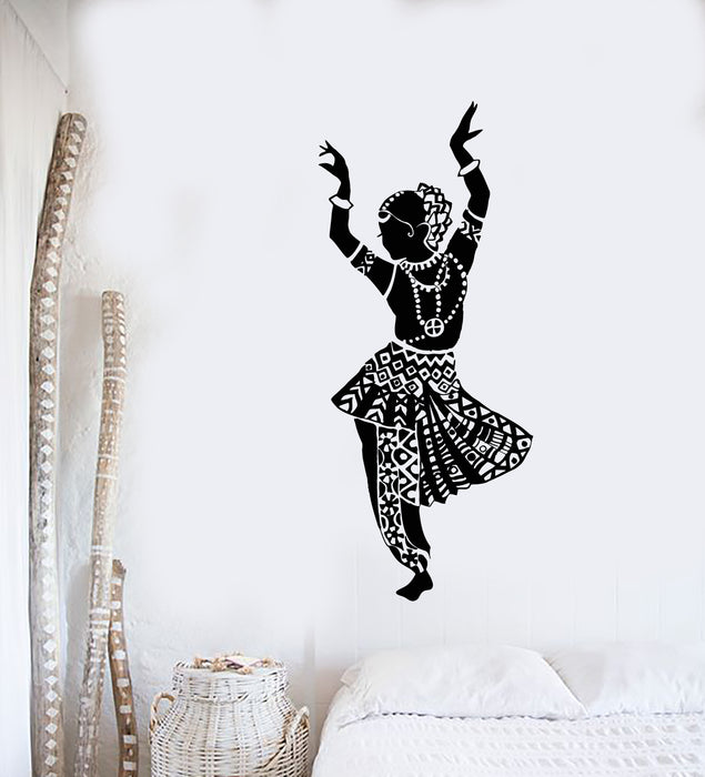 Vinyl Wall Decal Belly Dance Dancing Beautiful Indian Woman Dancer Stickers Mural (g3945)