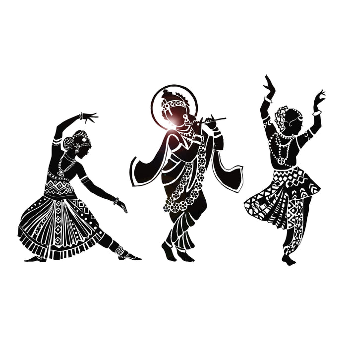 Vinyl Wall Decal Dance Indian Womans Devadasi Indian Dance School Hindu Stickers Unique Gift (774ig)