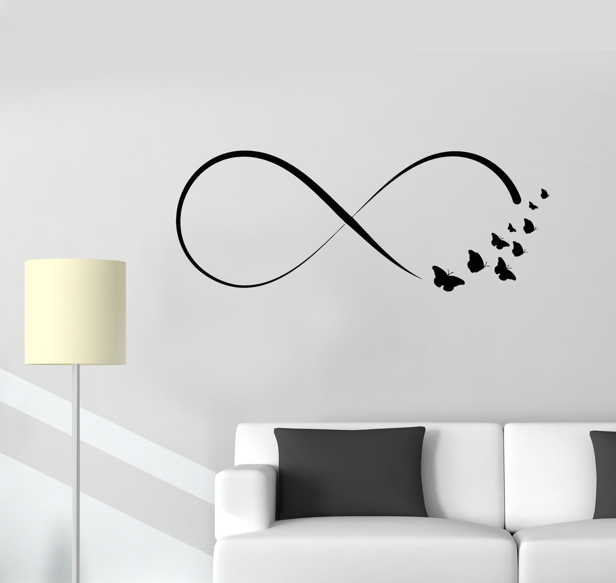 Vinyl Wall Decal Infinity Butterflies Bedroom Girl Woman Room Art Stic ...
