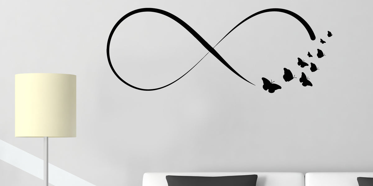 Vinyl Wall Decal Infinity Butterflies Bedroom Girl Woman Room Art Stic ...