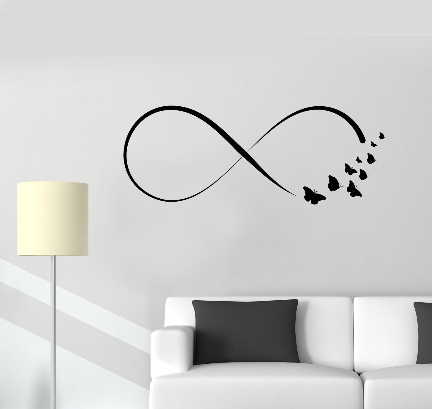 Vinyl Wall Decal Infinity Butterflies Bedroom Girl Woman Room Art Stic ...