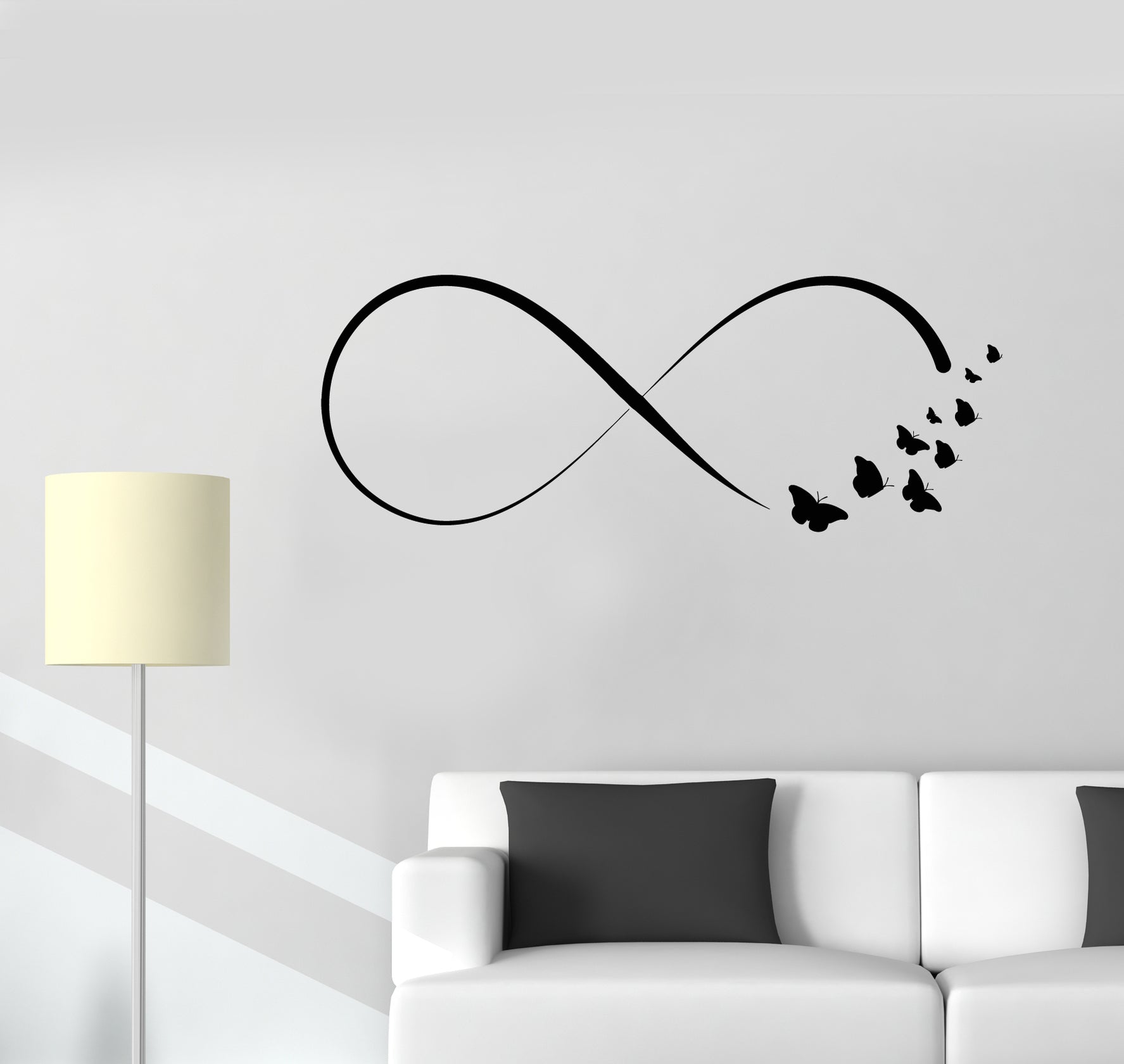 Vinyl Wall Decal Infinity Butterflies Bedroom Girl Woman Room Art Stic ...