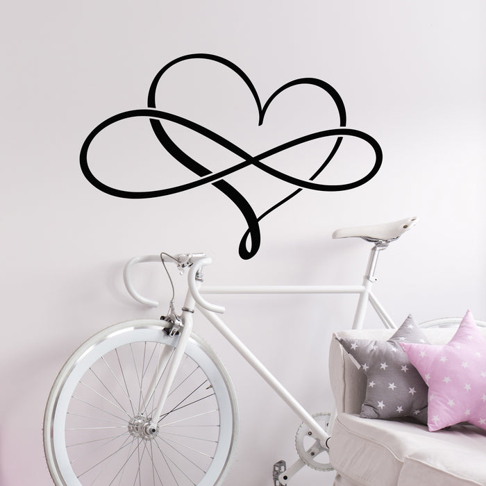 Vinyl Wall Decal Love Forever Heart Symbol Of Infinity Stickers (2960i ...